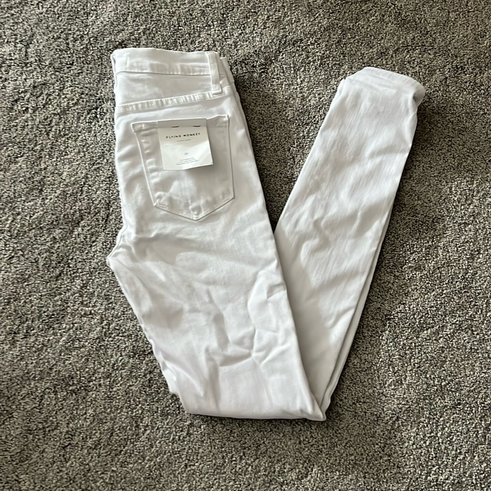 Flying monkey white skinny jeans